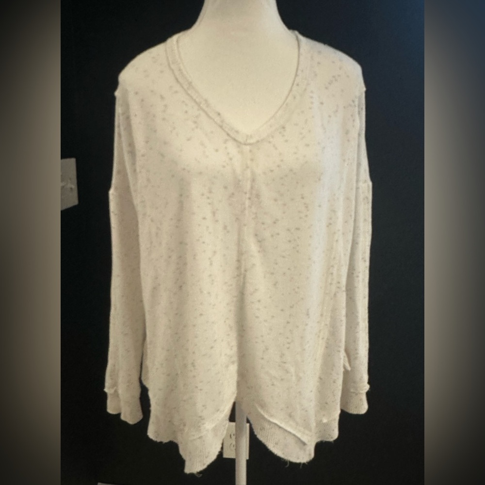 Cream Oversized Long Sleeve Blouse